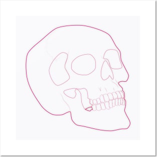 Neon Skull Pink Posters and Art